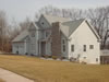 wider shot of cultured stone chimney